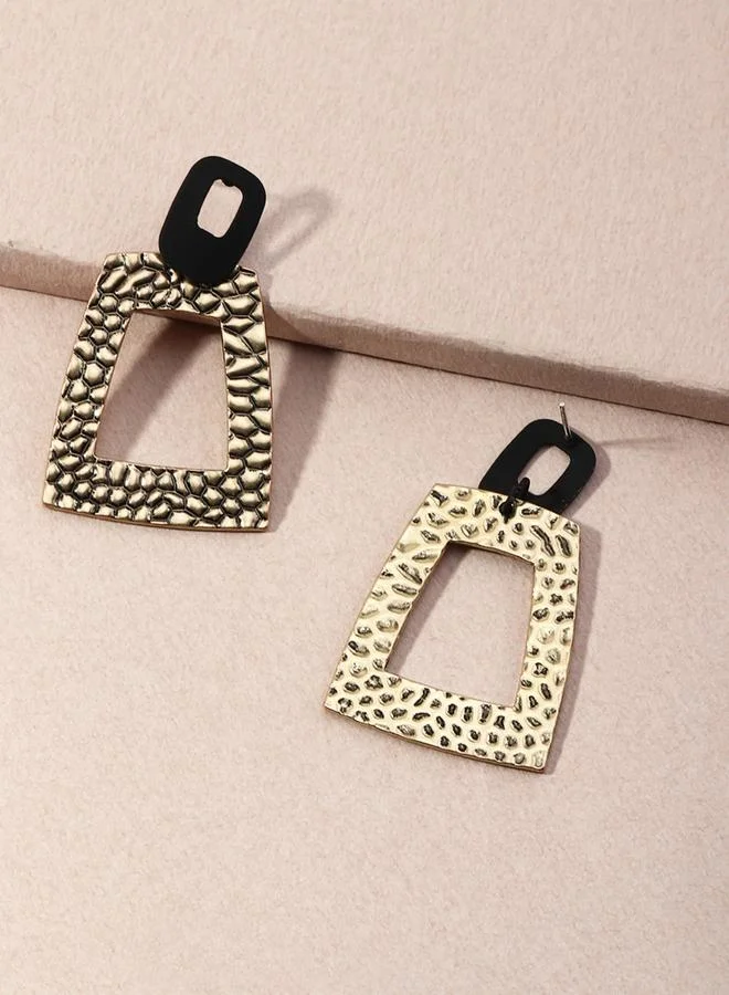 Take Two Gold Square Textured Earrings
