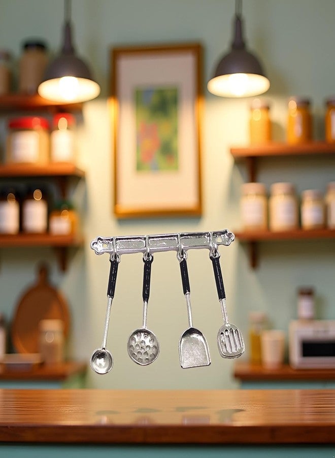 SelHeng 2 Set 1:12 Scale Stainless Steel Mini Kitchen Tools for Dollhouses, Realistic Utensil Set for Fairy Gardens, DIY Craft Dioramas and Model Displays - Image 4