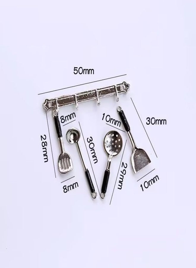 SelHeng 2 Set 1:12 Scale Stainless Steel Mini Kitchen Tools for Dollhouses, Realistic Utensil Set for Fairy Gardens, DIY Craft Dioramas and Model Displays - Image 2