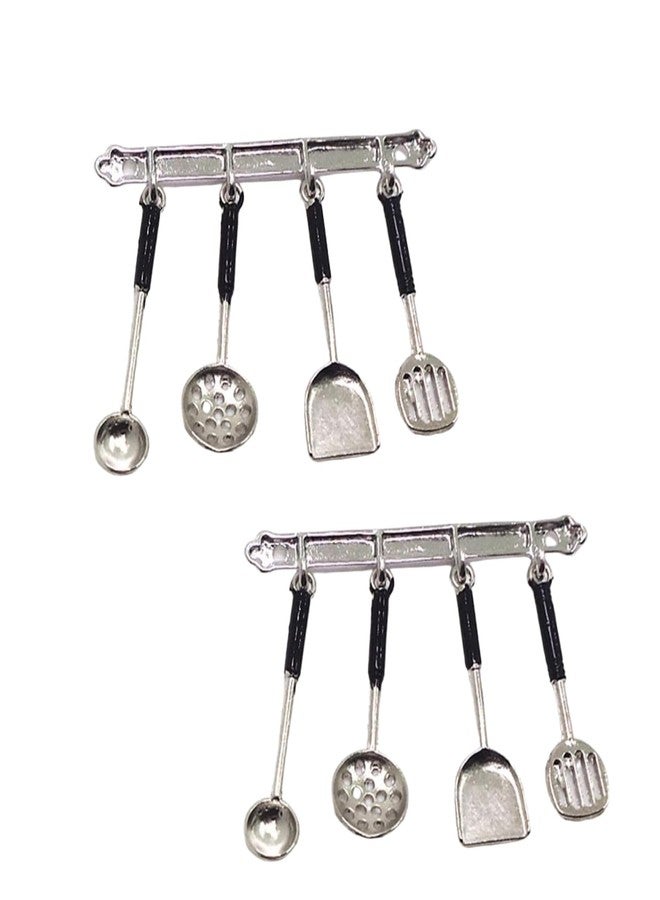 SelHeng 2 Set 1:12 Scale Stainless Steel Mini Kitchen Tools for Dollhouses, Realistic Utensil Set for Fairy Gardens, DIY Craft Dioramas and Model Displays - Image 1