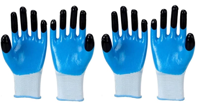 ARIAH SALES SUPPLY Cleaning Gloves Reusable Gloves for Cleaning Chemicals Detergents Resistant Heavy Duty Hand Gloves Pack of 4 Blue Pair Of 2 - Image 1