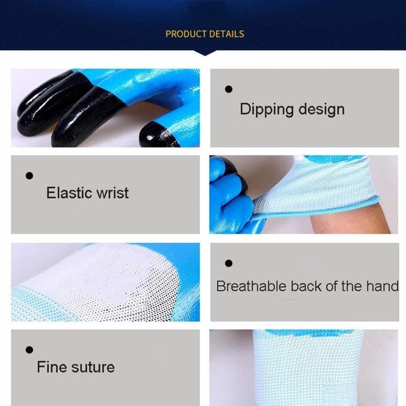 ARIAH SALES SUPPLY Cleaning Gloves Reusable Gloves for Cleaning Chemicals Detergents Resistant Heavy Duty Hand Gloves Pack of 4 Blue Pair Of 2 - Image 4