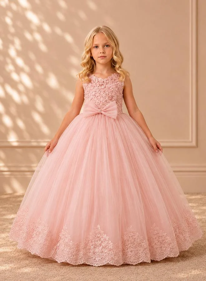 فيا بامبينو Blush Lace Bodice Tulle Ball Gown 3102