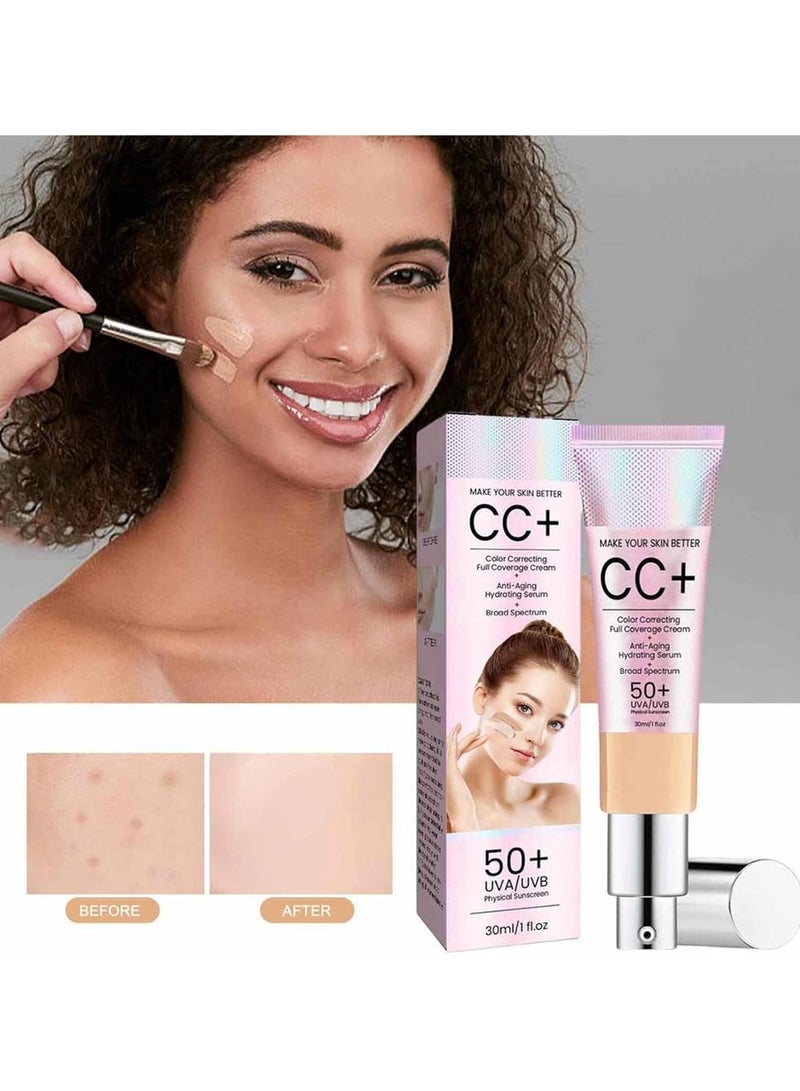 EELHOE CC Cream, CC Cream Foundation, foundation, foundation, full coverage foundation, tinted face cream, naturally conceal impurities and repair and brighten skin, medium - Image 3