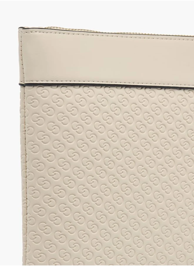 سيليست Womens Monogram Embossed Wallet With Detachable Wristlet Strap And Zip Closure