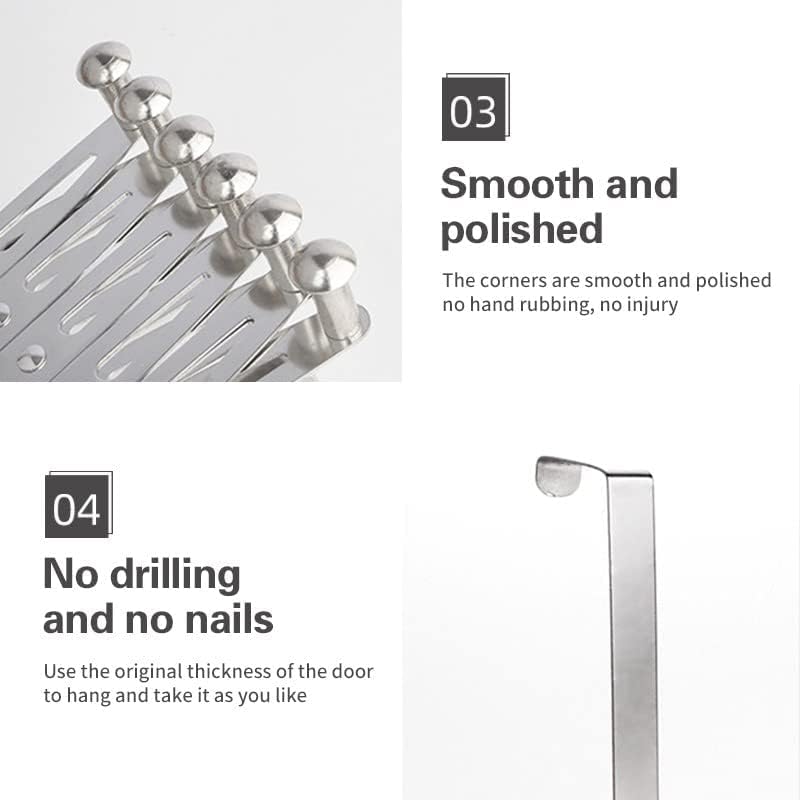 DREWIT STAR 6 Alloy Steel Hooks for ClothesOver The Door Hanger Hooks Organizer Cloth Hanger for DoorFlexible Door Back Hanger RackBathroom Hangers for Clothes Towel Wardrobe - Image 3