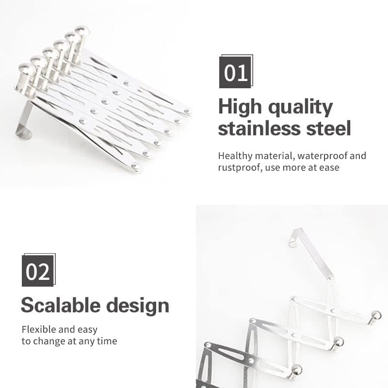DREWIT STAR 6 Alloy Steel Hooks for ClothesOver The Door Hanger Hooks Organizer Cloth Hanger for DoorFlexible Door Back Hanger RackBathroom Hangers for Clothes Towel Wardrobe - Image 2