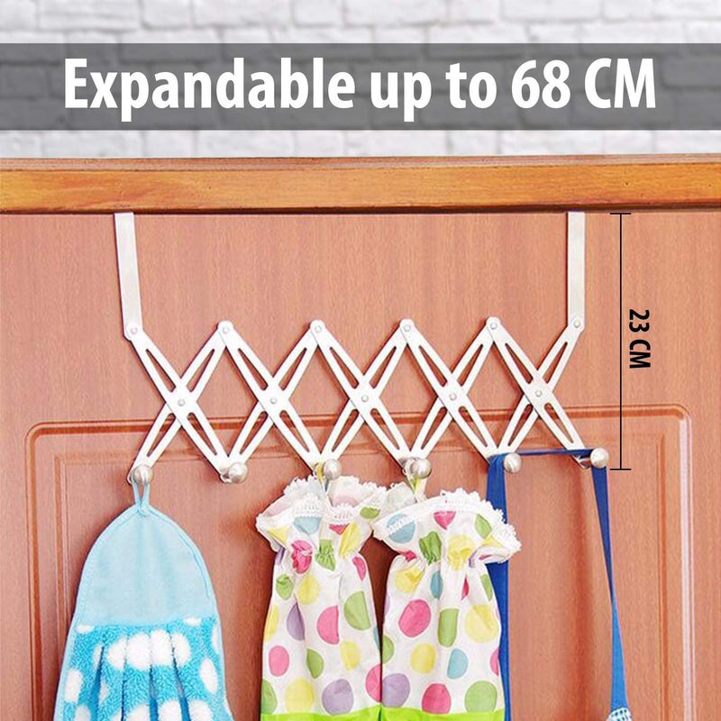 DREWIT STAR 6 Alloy Steel Hooks for ClothesOver The Door Hanger Hooks Organizer Cloth Hanger for DoorFlexible Door Back Hanger RackBathroom Hangers for Clothes Towel Wardrobe - Image 5
