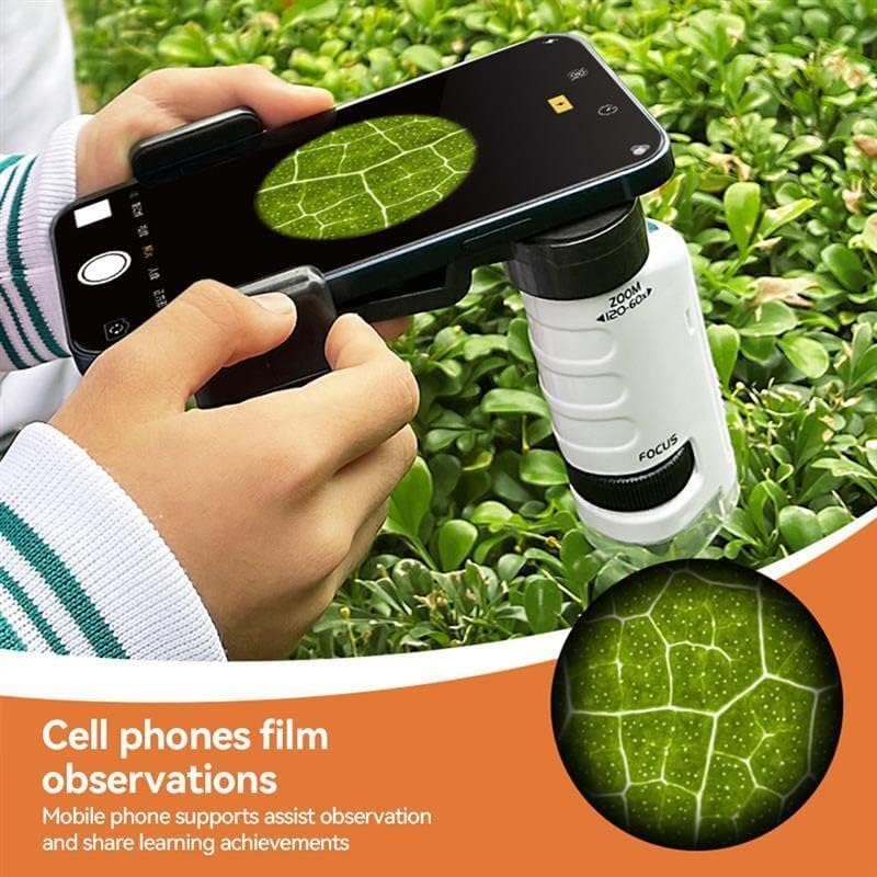 Tobo Portable Microscop, Scientific Experiment Set, Handheld Microscope with 60x-120x Magnification and LED Light, Perfect Mini Microscope for Education and Exploration of The World TD-1459IM - Image 3