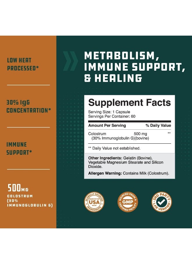 Nature's Craft Bovine Colostrum Capsules With Immunoglobulin G - Colostrum Supplement And Muscle Builder For Gut Health Joint Support Immune Boost Bone Strength And Brain Support Probiotic Supplement  - Image 3