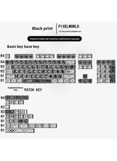 Gundam Comic Hundred Mixed Lamp Key Cap Original Height 136 Key Full Set Classic Simple Mechanical Keyboard Key Cap Key Meow-Color:Original Factory-comic Black Print-136 Key Box