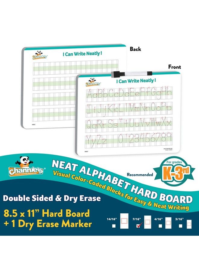 Channie's Channie’S Visual Dry Erase Neat Alphabet Hard Board For 1St 2Nd 3Rd Elementary School Students Handwriting Practice - Image 1