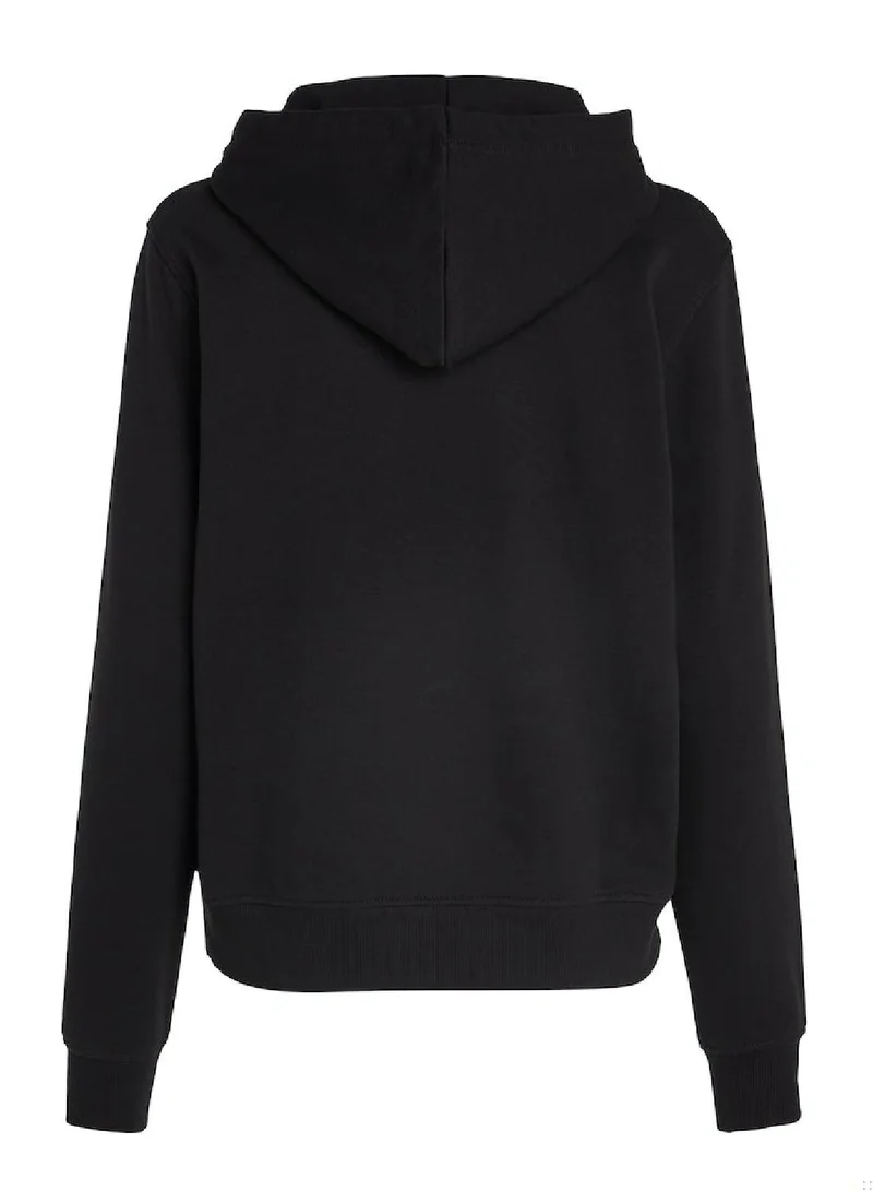 Calvin Klein Jeans Women's Diffused Box Pullover Hoodie - Cotton, Black