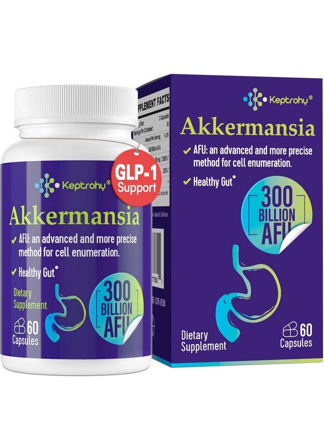 Keptrohy GLP-1 Supplement - 300 Billion AFU Akkermansia Probiotic for Women & Men, Akkermansia Muciniphila for GLP-1 Production, Digestive, Gut, Immune Health, Enhances Gut Digestive Lining function, 60 Count - Image 1