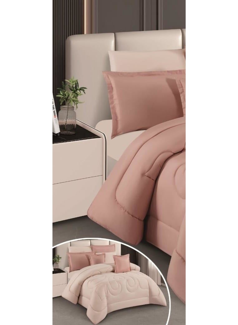 مون طقم لحاف مفرش سرير نفرين ملكي ومريح وناعم 8 قطع وجهين من المايكروفايبر مقاس 230*250 سم - Image 1