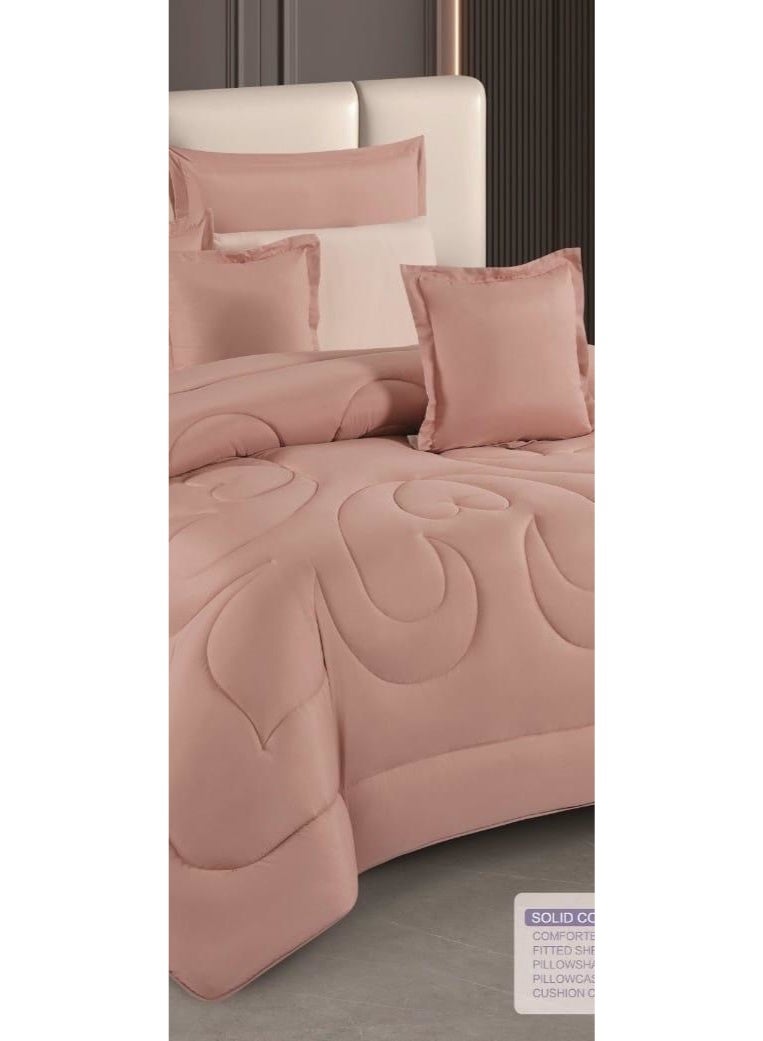 مون طقم لحاف مفرش سرير نفرين ملكي ومريح وناعم 8 قطع وجهين من المايكروفايبر مقاس 230*250 سم - Image 2