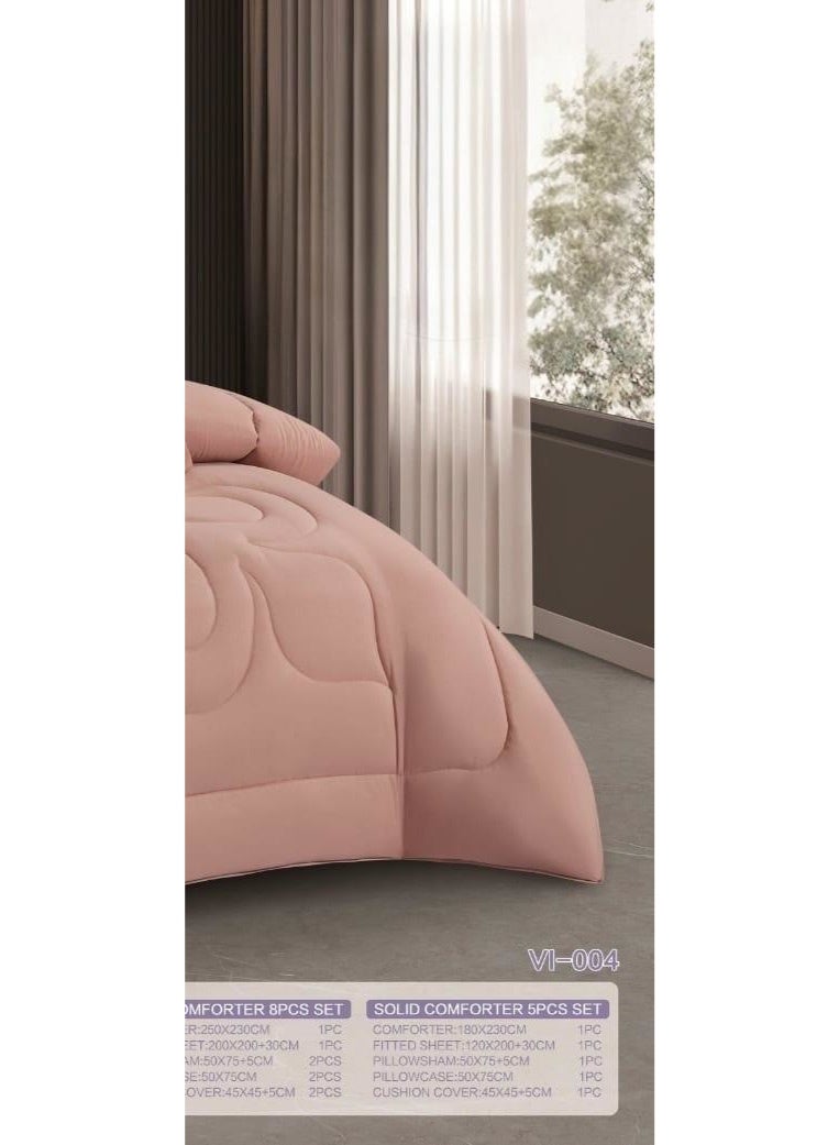 مون طقم لحاف مفرش سرير نفرين ملكي ومريح وناعم 8 قطع وجهين من المايكروفايبر مقاس 230*250 سم - Image 3