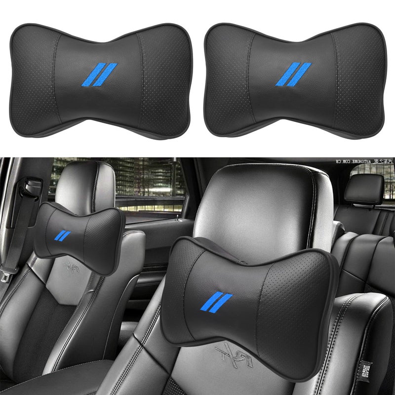 YOSRTER 2 PCS Neck Pillow for Dodge Charger Challenger Durango Journey Universal Fit to All Dodge Comfortable Soft Driving Seat Headrest Pillow Removable Neck Support for Dodge AccessoriesBlue Trim - Image 2