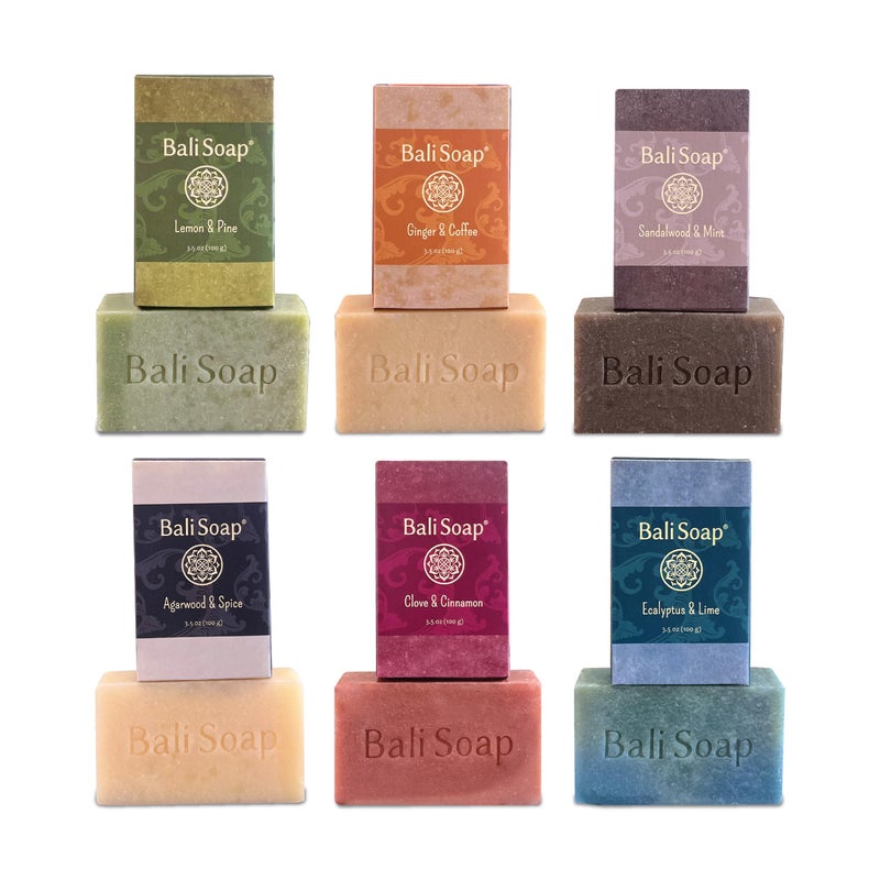 Bali Soap Masculine Collection â€“ Handmade in Bali Cold Process Bar Soap, Menâ€™s Soap Gift Set â€“ Body Wash with Wood, Spice Scents, Natural Oils, Vegan 6-Pack - Image 2