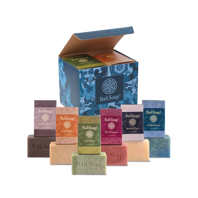 Bali Soap Masculine Collection â€“ Handmade in Bali Cold Process Bar Soap, Menâ€™s Soap Gift Set â€“ Body Wash with Wood, Spice Scents, Natural Oils, Vegan 6-Pack - Image 1