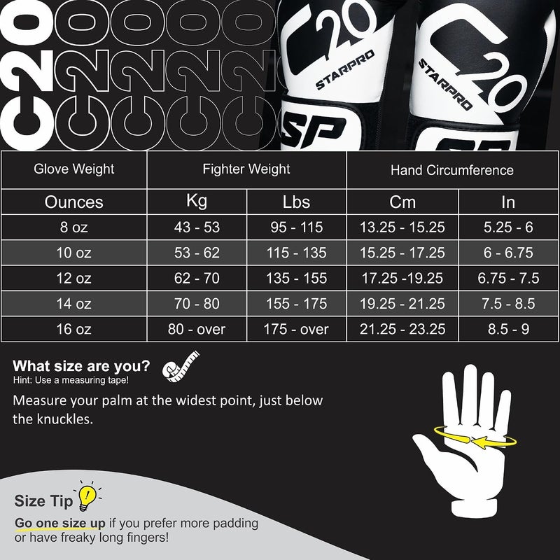 Starpro Boxing Gloves for Men & Women – Training, 8oz 10oz 12oz 14oz 16oz - Image 2