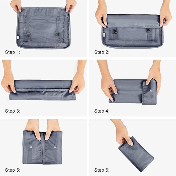7 Seas 7Seas Travel Cloths and Essentials Organizer Mesh Bag set of 7Pcs Luggage Bag for BraPantrySocksShoeCosmetics Packing Bags For Outdoor Family Trips Foldable Travel Packing Bags multicolor - Image 4