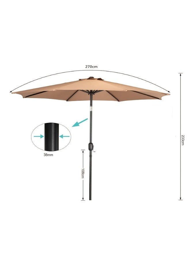 Vparty Outdoor Patio Umbrella - Outdoor Leisure Sun Umbrella Beach Umbrella, Foldable Sun Umbrella, Stall Umbrella Sunscreen Umbrella Center Post Umbrella, Suitable for Courtyards, Garden Decoration, Is a Good Choice for Camping Dinners - Image 2