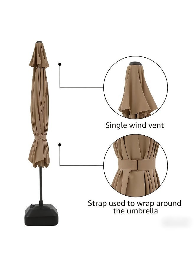 Vparty Outdoor Patio Umbrella - Outdoor Leisure Sun Umbrella Beach Umbrella, Foldable Sun Umbrella, Stall Umbrella Sunscreen Umbrella Center Post Umbrella, Suitable for Courtyards, Garden Decoration, Is a Good Choice for Camping Dinners - Image 3