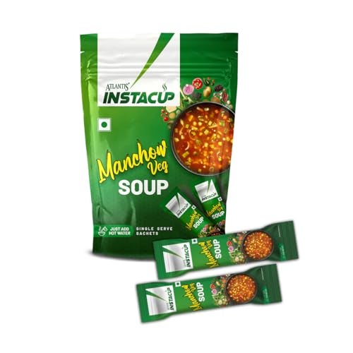 Atlantis Instacup Manchow Veg Soup, 18 Sachets of 20g Each, Single Serve - Image 1