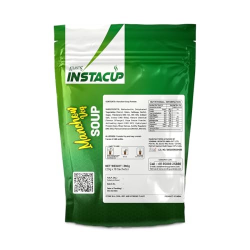 Atlantis Instacup Manchow Veg Soup, 18 Sachets of 20g Each, Single Serve - Image 3