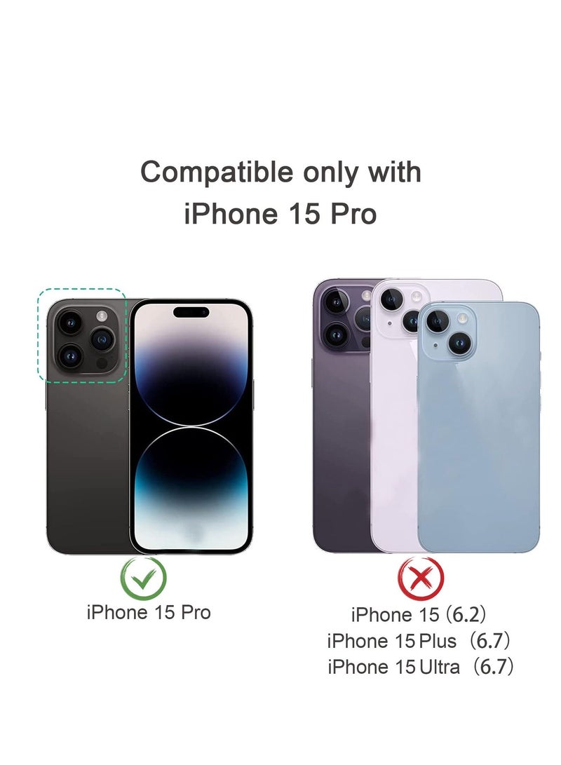 TLAXCA 4 in 1 for iPhone 15 Pro Case with 2 x Tempered Glass Screen Protector 1 x Universal Cell Phone Lanyard Fashionable Design Phone Cover for Women Girls Gradient Color - Image 2