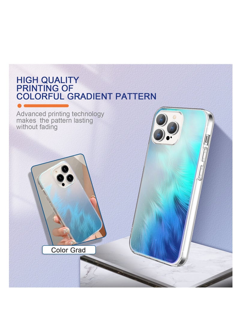 TLAXCA 4 in 1 for iPhone 15 Pro Case with 2 x Tempered Glass Screen Protector 1 x Universal Cell Phone Lanyard Fashionable Design Phone Cover for Women Girls Gradient Color - Image 3