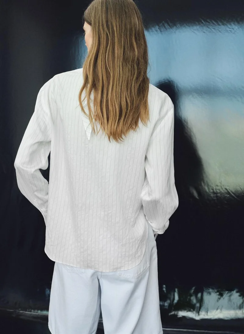 MANGO Striped blouse with handkerchief