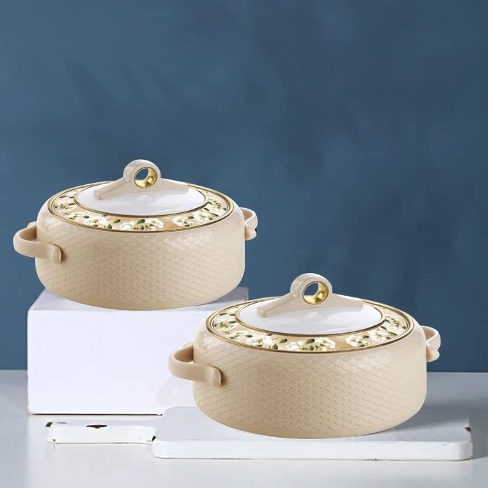 Nayasa Casserole Insulated Serving Tureen Hot Pot Thermoware with Inner Stainless Steel (Beige, 1PC (1500ml))(SH) - Image 4