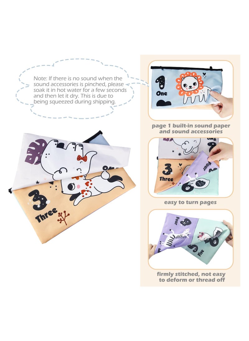 SYOSI Cloth Books Tummy Time Toys with Mirror, Black and White High Contrast Early Educational Toy Set for Newborns and Infants, 3-in-1 Baby Developmental Toy, Portable and Foldable Baby Gift  - Image 2