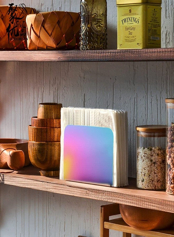 maiwalk Tissue Paper Napkin Holder Rainbow Kitchen Accessories Stainless Steel Farmhouse Napkins Holder for Kitchen Dining Table Classic Restaurant Home Tabletop Decor - Image 4