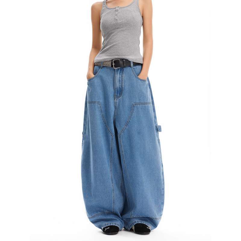 Unisex Classic Denim Jeans Loose Fit Daily Outdoor Wear - Image 4