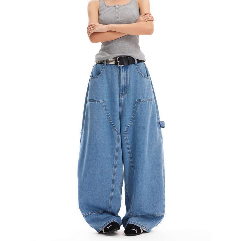 Unisex Classic Denim Jeans Loose Fit Daily Outdoor Wear - Image 2