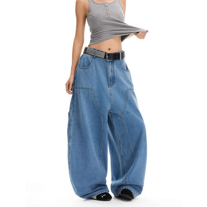 Unisex Classic Denim Jeans Loose Fit Daily Outdoor Wear - Image 3
