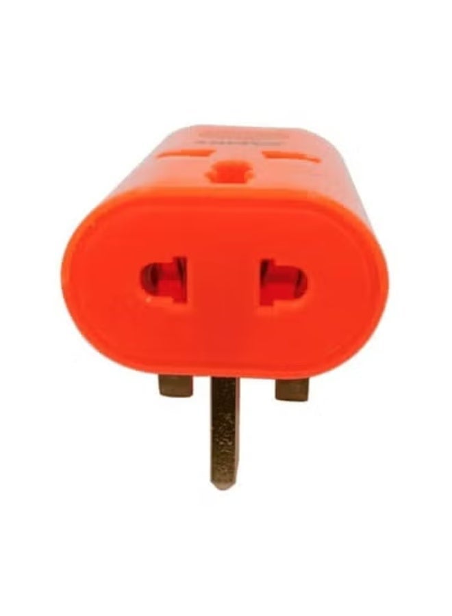 CAMRY Universal Travel Plug Adapter UK 3-Pin to Multi Socket Converter, 13A Fused International Power Plug Adapter for India UAE EU US Devices, Compact Travel Socket Converter – Orange - Image 3