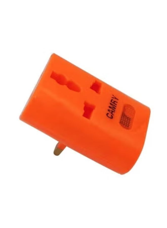 CAMRY Universal Travel Plug Adapter UK 3-Pin to Multi Socket Converter, 13A Fused International Power Plug Adapter for India UAE EU US Devices, Compact Travel Socket Converter – Orange - Image 2