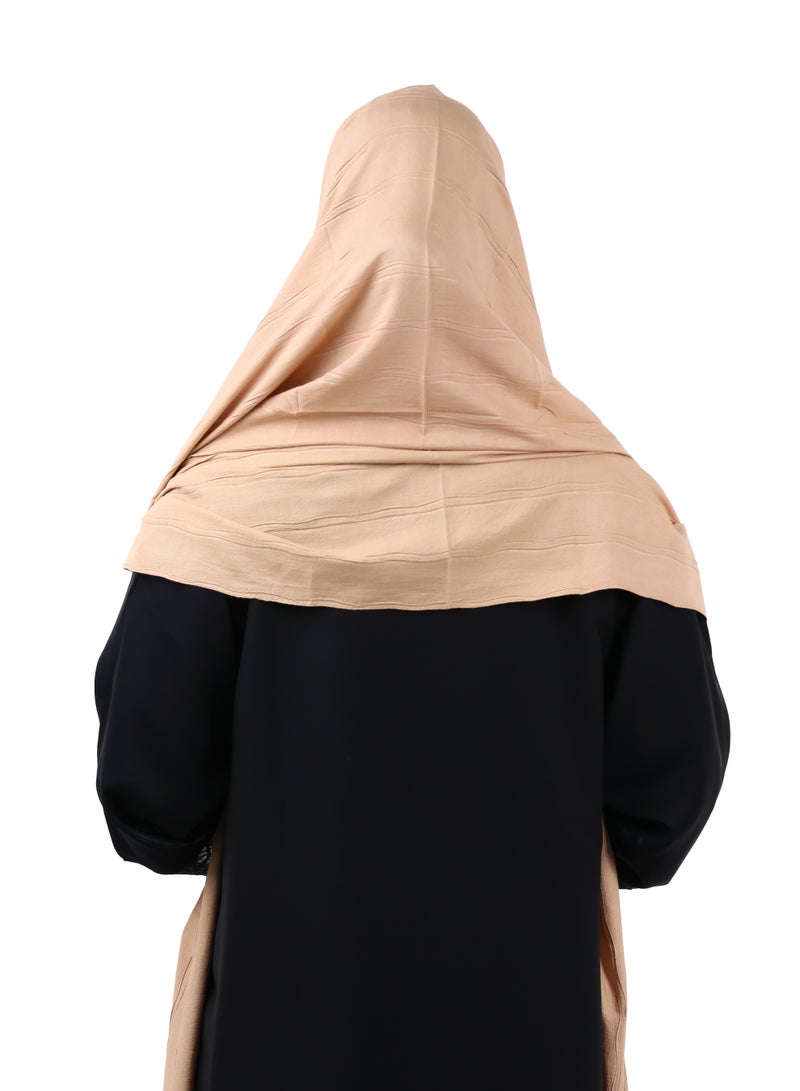 جميلة وشاح قطني مجعّد مع حواف شرّابات - بني جملي - Image 4