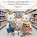 OLEOCA Family White Mouse Figures Set of 3 Collectible Flocked Mini Dolls with Removable Clothes Miniature Dollhouse Pretend Play Figures for Kids Ages 3 - Image 4