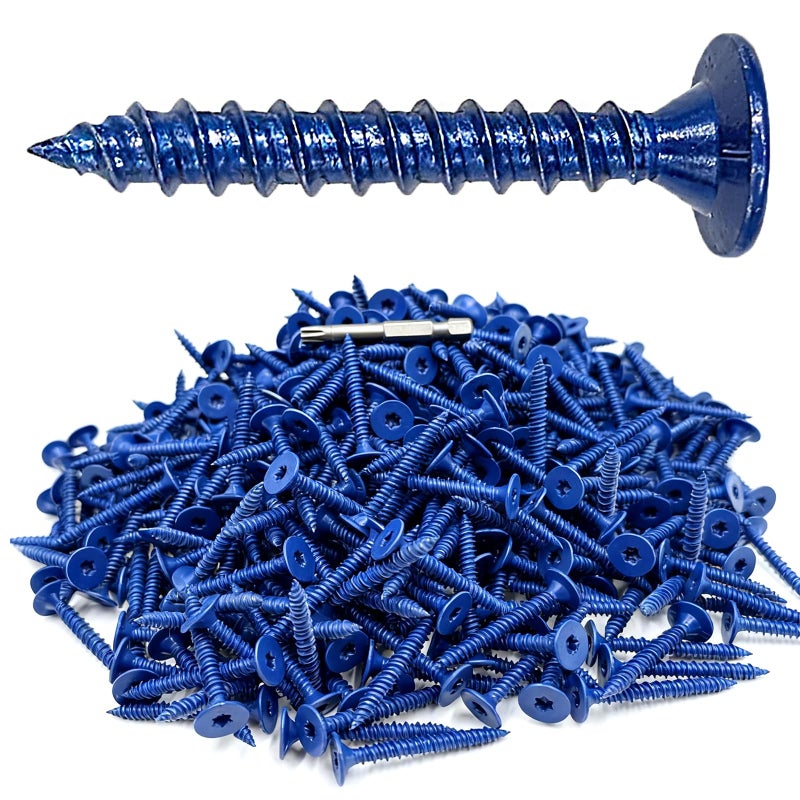 VCTGAMÂ® 1-5/8 Inch Hi-Lo Fasteners for Wood Studs (550 Pack) Compatible with GO Board Installation,Ceramic Coated Backer Board Screws for Tile, Cement Board & Shower Remodel - Reduced Splitting - Image 1