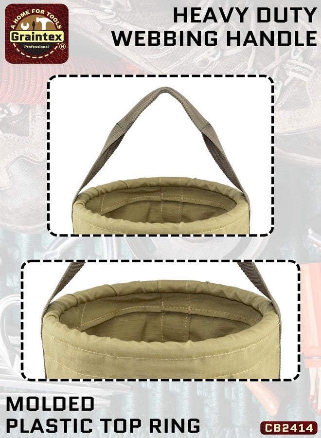 Graintex CB2414 Utility Tapered Canvas Bucket 12"X10"X15", Khaki - Image 4