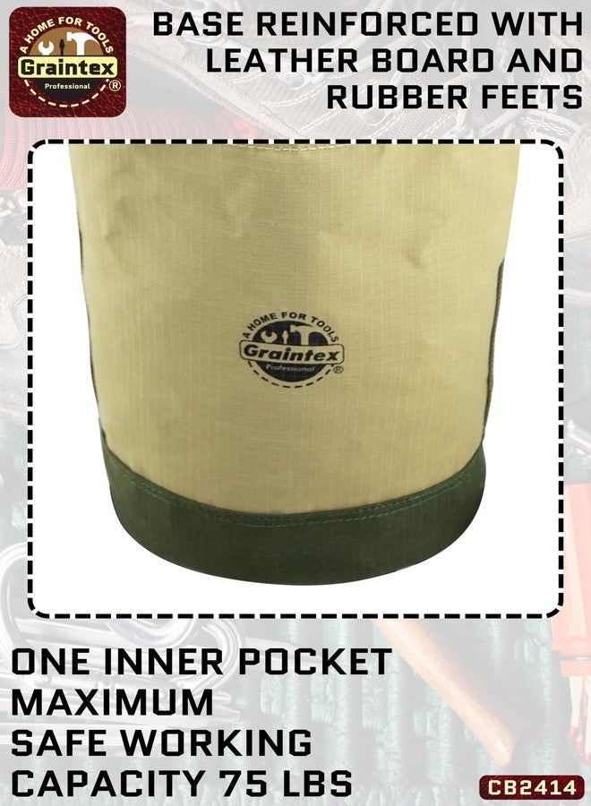 Graintex CB2414 Utility Tapered Canvas Bucket 12"X10"X15", Khaki - Image 5