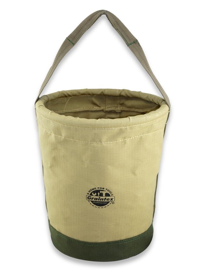 Graintex CB2414 Utility Tapered Canvas Bucket 12"X10"X15", Khaki - Image 1