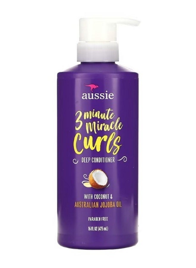 Aussie 3 Minute Miracle Curls Deep Conditioner With Coconut  Australian Jojoba Oil 16 fl oz 475 ml - Image 1