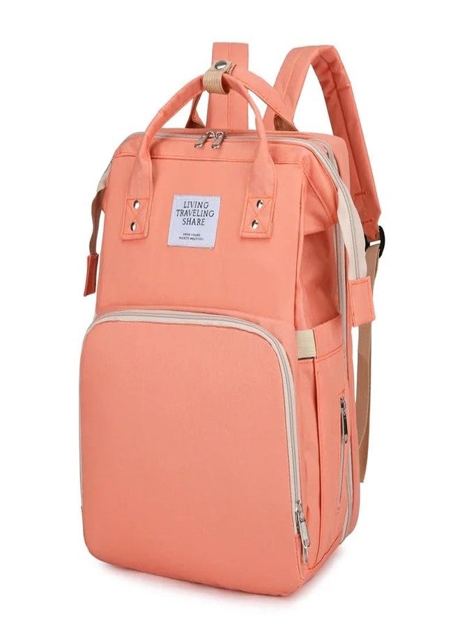 ADSON Diaper Bag Backpack Foldable Mother Bag bagpack for Girls and Boys Mothers Maternity Bags Spacious Waterproof Backpack With Multiple Pockets (Peach) - Image 2