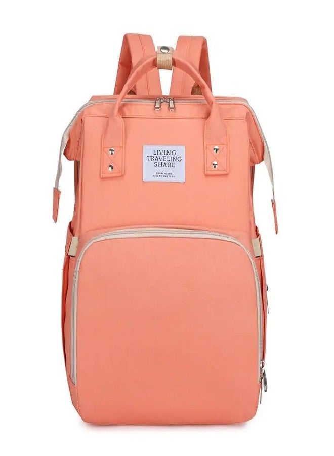 ADSON Diaper Bag Backpack Foldable Mother Bag bagpack for Girls and Boys Mothers Maternity Bags Spacious Waterproof Backpack With Multiple Pockets (Peach) - Image 1